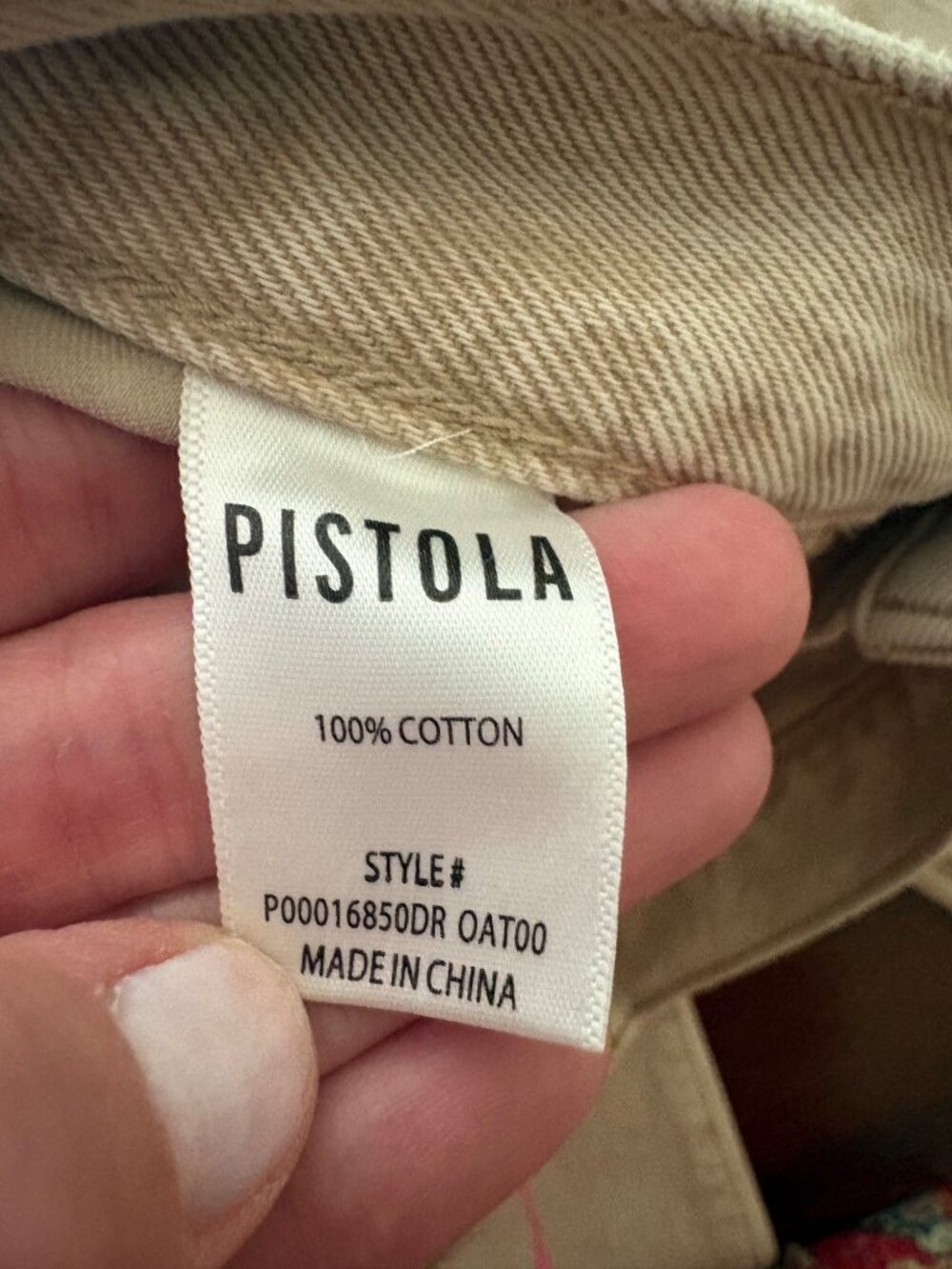 Pistola Ryder High Rise Cuffed Wide Leg Cropped Jeans Oatmeal Tan Beige Size 26 - Picture 9 of 14